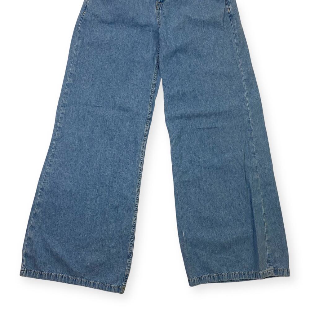 Zara Wide Leg Light Wash Denim Jeans Blue Women's 4 - Picture 6 of 8